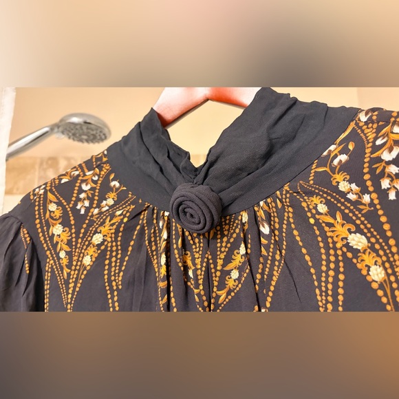 Farm Rio Black Paisley Print Long-Sleeve Mini Dress - Picture 13 of 15